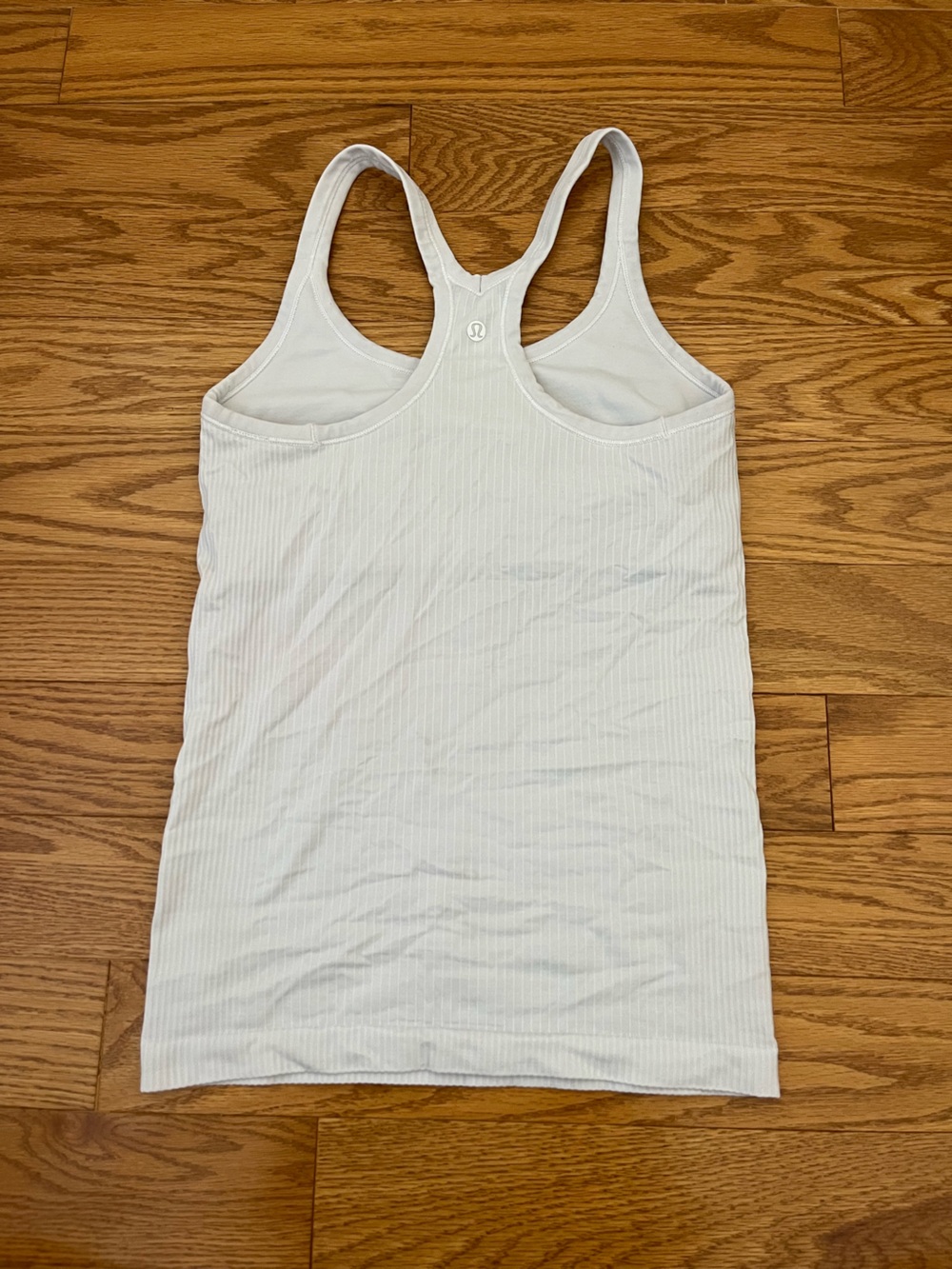 Women’s White Ribbed Racerback Tank Top - Picture 2 of 4